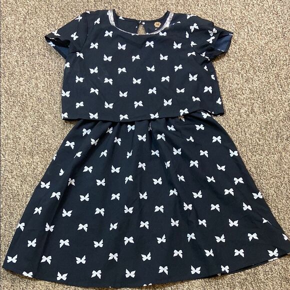 Total Girl Charming Black and White Kids Dress Size 14 REG - Picture 2 of 10